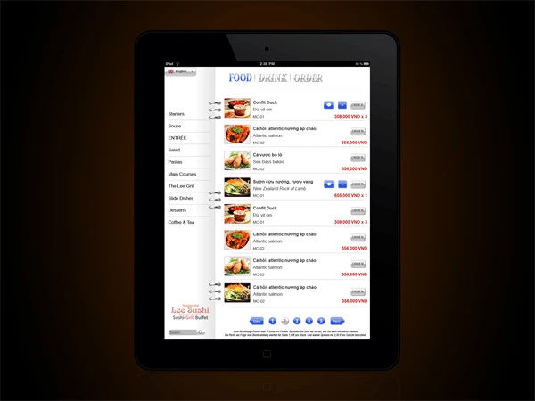 Thiết kế phần mềm Thực đơn điện tử cho Lee Shushi Restaurant